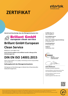 Zertifikat Brillant ISO 14001 kl